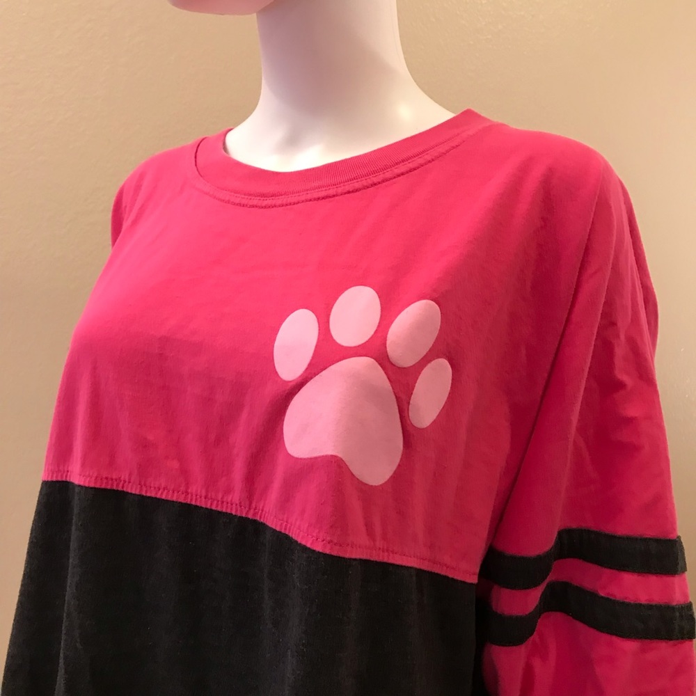 I Love Dogs Oversized Jersey Graphic Tee Adult Size XL Heavy Cotton Pink Grey - Picture 2 of 14